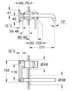 خلاط حوض دفن شامل جسم الدفن باو كلاسيك كروم من جروهي 2029200C
