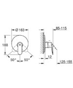 Dimensional Drawing For 19383000 By GROHE - MakramStores
