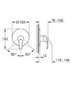Dimensional Drawing For 19451002 By GROHE - MakramStores