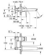 Dimensional Drawing For 20289001 By GROHE - MakramStores