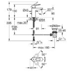 Dimensional Drawing For 2333500A By GROHE - MakramStores