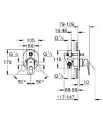 Dimensional Drawing For 29041000 By GROHE - MakramStores