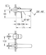 Dimensional Drawing For 29337003 By GROHE - MakramStores