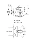 Dimensional Drawing For 32831000 By GROHE - MakramStores