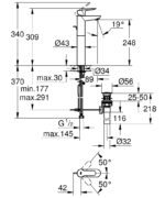 Dimensional Drawing For 32860000 By GROHE - MakramStores