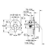Dimensional Drawing For 33305002 By GROHE - MakramStores