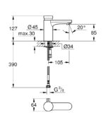 خلاط حوض يعمل بالضغط يوروكوزمو كروم من جروهي - Image 2