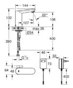 Dimensional Drawing For 36325001 By GROHE - MakramStores