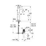 خلاط حوض اكس لارج بالطابق باو كلاسيك كروم من جروهي 32868000