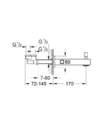 حنفية بالمحول 17سم يوروكيوب كروم من جروهي - Image 2