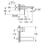 وش خلاط جروهي حوض دفن 14.9سم لينير كروم 19409001