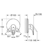 Dimensional Drawing For 19507003 By GROHE – MakramStores