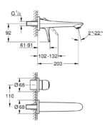 Dimensional Drawing For 19571LS3 By GROHE - MakramStores