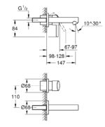 Dimensional Drawing For 19575001 By GROHE - MakramStores