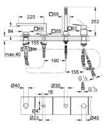 وش خلاط جروهي بانيو 4فتحة يوروكيوب كروم  19897001