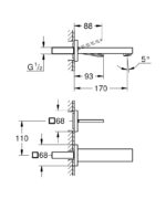 وش خلاط حوض دفن 17سم يوروكيوب جوي كروم من جروهي - Image 2