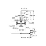 خلاط حوض جروهي 3 فتحة أليور 20188A01 جرافتي لامع