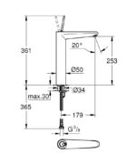 خلاط حوض أكس لارج يوروديسك جوي كروم من جروهي – 23628000