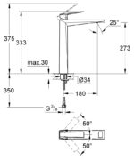 خلاط حوض جروهي اكس لارج أليور كروم بريليانت 23114000