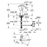 خلاط حوض جروهي لارج بالطابق لينير سوبر ستيل 23296DC1