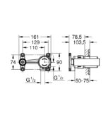 جسم لخلاط حوض دفن حائطي من جروهي (23429000) - Image 3