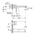 وش خلاط جروهي حوض دفن لينير كروم 23444001