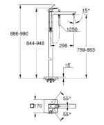 وش خلاط جروهي بانيو أرضي يوروكيوب كروم 23672001