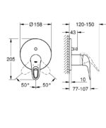 Dimensional Drawing For 24049LS3 By GROHE - MakramStores