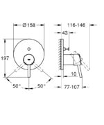 Dimensional Drawing For 24054001 By GROHE - MakramStores