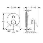 وش خلاط جروهي شاور 3مخرج بلس كروم 24093003