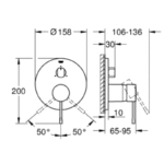 Dimensional Drawing For 24169 By GROHE - MakramStores