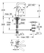Dimensional Drawing For 24174001 By GROHE - MakramStores