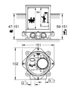 Dimensional Drawing For 29086000 By GROHE - MakramStores