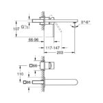 وش خلاط حوض دفن 20.3سم بلس كروم من جروهي - Image 2