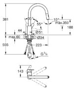 Dimensional Drawing For 31482003 By GROHE – MakramStores