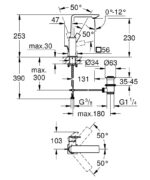 خلاط حوض جروهي اكس لارج أليور روز جولد مط 32146DL1