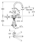 Dimensional Drawing For 32663003 By GROHE - MakramStores