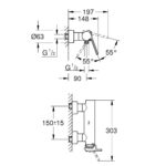 خلاط شاور جروهي بلس كروم 33577003