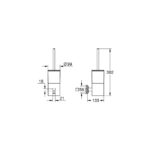 فرشاة جروهي تواليت من الزجاج أليور بالحامل أبيض مسنفر كروم 40340001