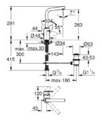 خلاط حوض جروهي لارج بالطابق يوروديسك