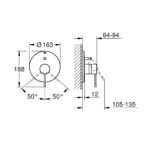 Dimensional Drawing For 19285 By GROHE - MakramStores