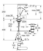 خلاط حوض لارج قابل للسحب بلس كروم من جروهي - Image 2