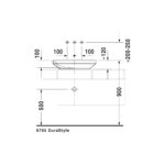 حوض 60سم فوق سطح أفقي بدون فتحة خلاط ديوراستايل أبيض من ديورافيت - Image 3