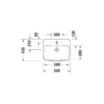 حوض 55سم ساقط رخامة نمبر وان أبيض من ديورافيت - Image 2