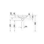 حوض 55سم ساقط رخامة نمبر وان أبيض من ديورافيت - Image 3