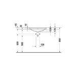 حوض 60سم ساقط رخامة بفتحة خلاط دي نيو أبيض من ديورافيت - Image 2