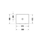 حوض 60سم ساقط رخامة بدون فتحة خلاط دي نيو أبيض من ديورافيت - Image 2