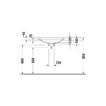 حوض 60سم ساقط رخامة بدون فتحة خلاط دي نيو أبيض من ديورافيت - Image 3
