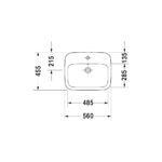 حوض 56سم ساقط رخامة ديوراستايل أبيض من ديورافيت - Image 2