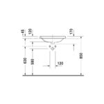 حوض 56سم ساقط رخامة ديوراستايل أبيض من ديورافيت - Image 3
